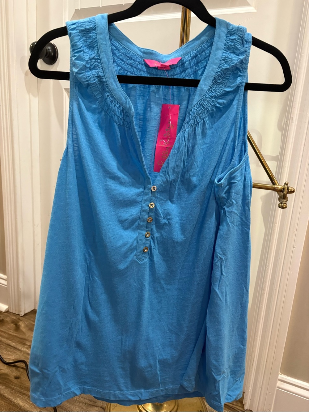 Lilly Pulitzer Bright Blue Sleeveless Button Front Tank